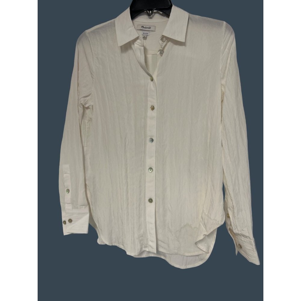Madewell Crinkled Button-Up Shirt NN598, XS
